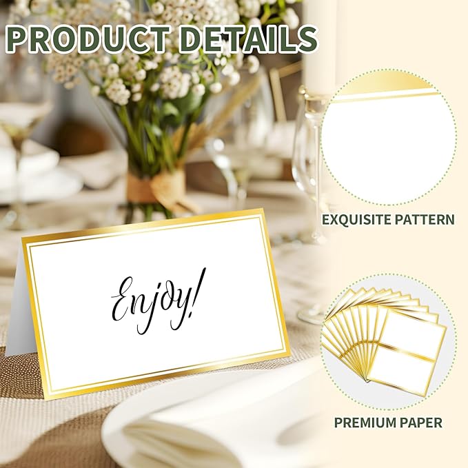 25 Premium Place Cards for Table Seating, Wedding Name Place Card - Image 3
