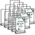 15 Pack Acrylic Sign Holder 5x7, Wedding Black Frame Table Number Holders by Unknown