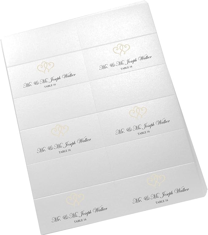 Linked Hearts Printable Place Cards, Laser & Inkjet Printers - Image 4