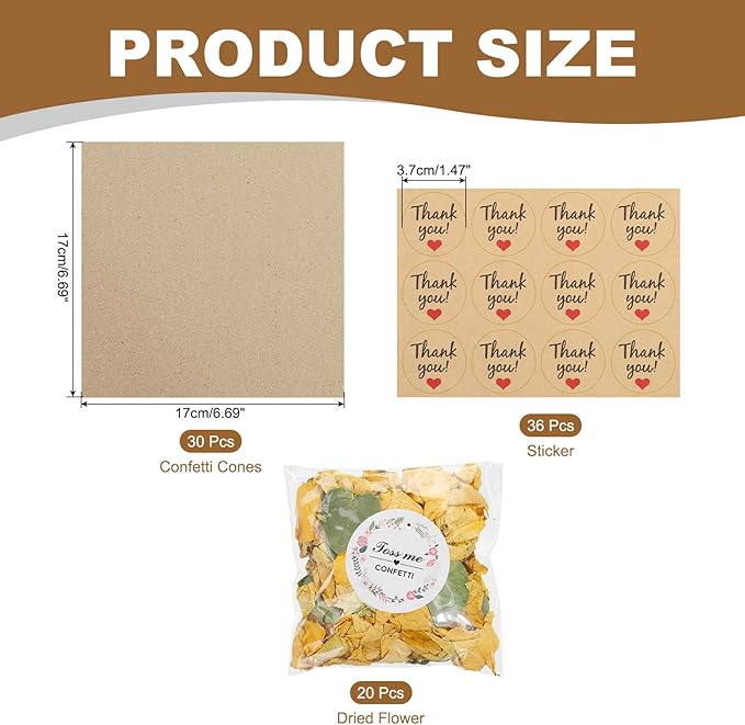 PATIKIL Dried Flower Confetti Cones - Image 2