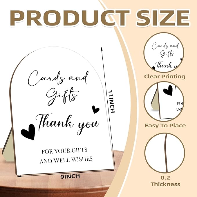 Cards and Gift Sign, Minimalist Wedding Decoration Sign, Thank You Gifts - Image 2