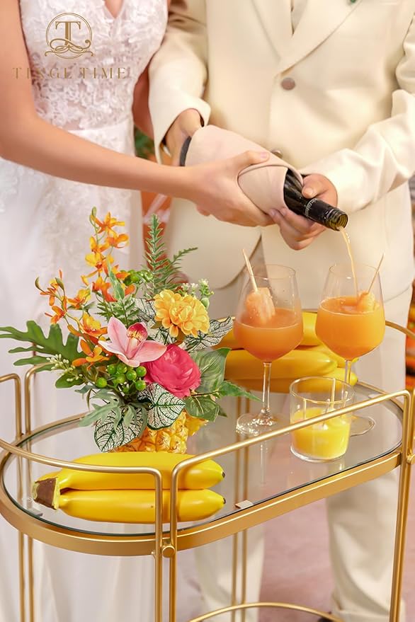 TINGE TIME Artificial Flowers Tropical Citrus & Pink Flower Combo - Image 8