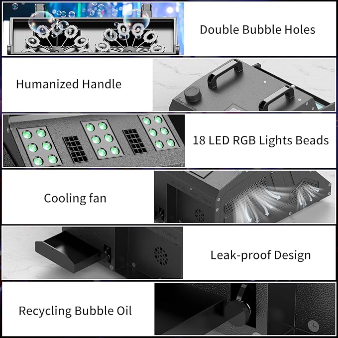 2000W Fog Machine, 3 in 1 Fog Bubble Machine - Image 4