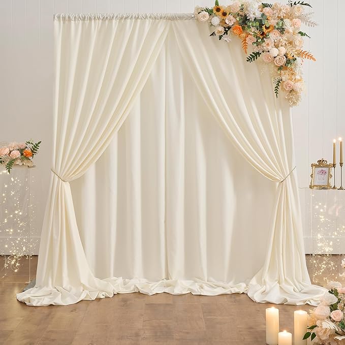 10ft x 10ft Thick Ivory Backdrop Curtains - Image 3
