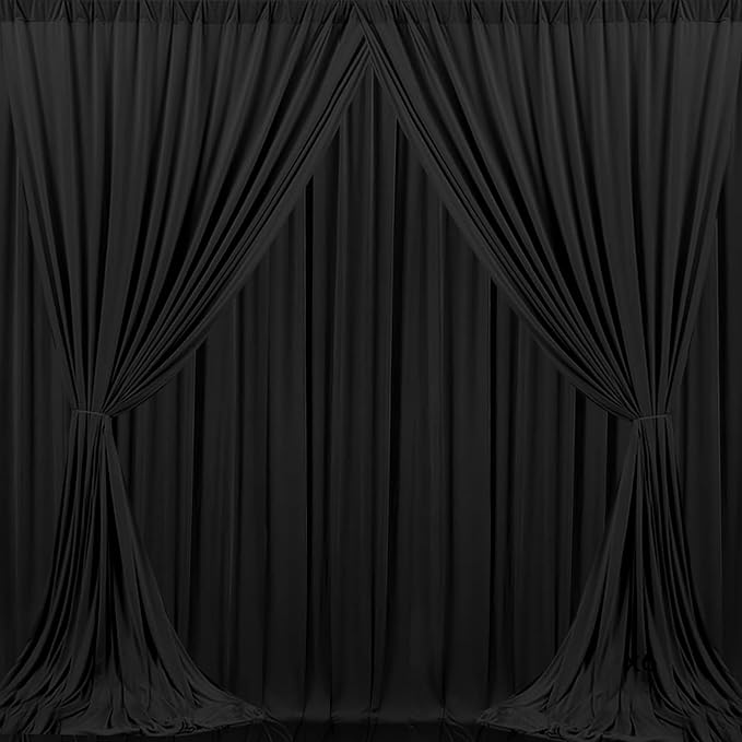 MEETSKY 6 Panels Black Backdrop Curtain by MEETSKY