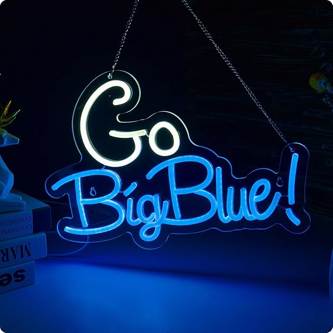 Go big blue neon sign University Slogan neon sign by ORIXIAYE