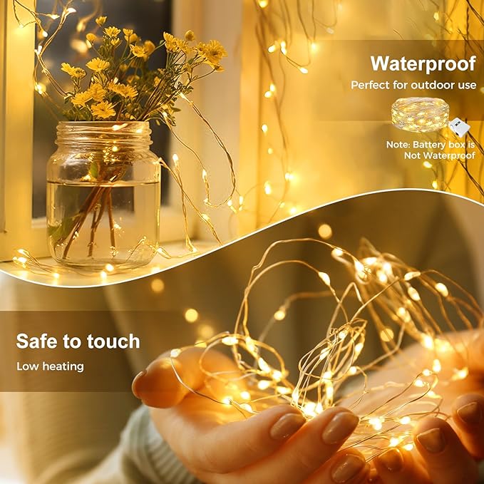 kolpop 100 Pack LED Fairy Lights Battery Operated, Mini Twinkle String Lights - Image 3