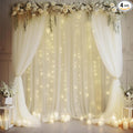 20×10ft Cream White Tulle Backdrop Curtain by WishCare