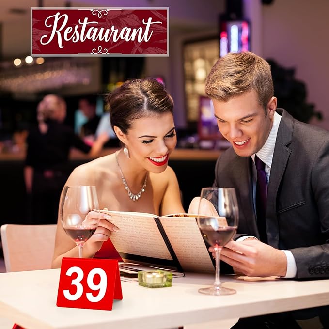 Tuanse Table Numbers 1-50 Acrylic Double Side Numbered Table Tents Restaurant - Image 6