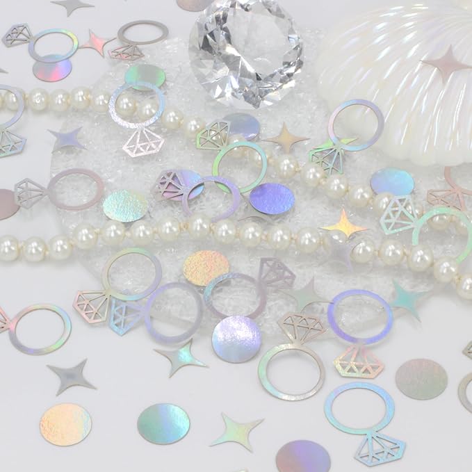 300 PCS Iridescent Bachelorette Confetti, Engagement Confetti Wedding Shower - Image 3