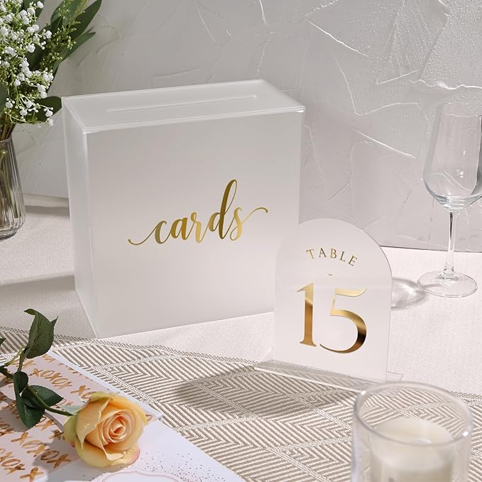 UNIQOOO Frosted Arch Wedding Table Numbers 1-15 w/Stands, Decoration, - Image 5