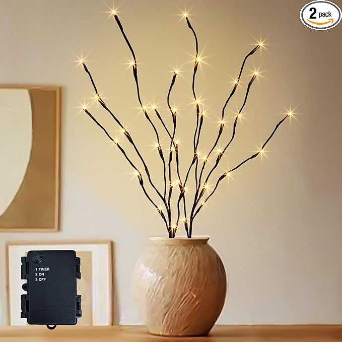 PEIDUO Lighted Branch, 30Inch 2PK 40 LED Pathway Lights, Battery Operate by PEIDUO