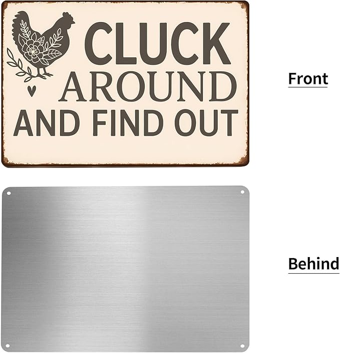 Funny Chicken Tin Sign - Image 3