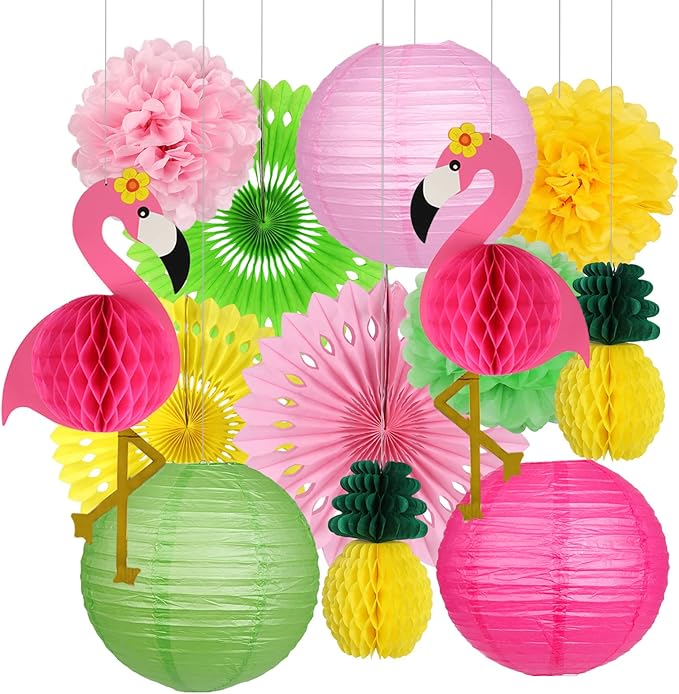 YUNXUAN Flamingo Party Supplies, Hawaiian Party Decorations Flamingo and by YUNXUAN