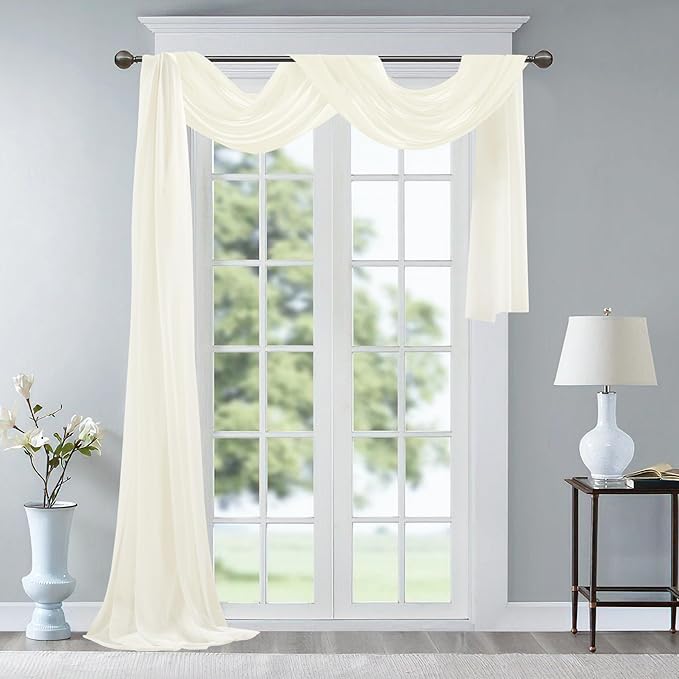 Wedding Arch Draping Fabric, 1 Panel 28" x 19Ft Ivory Arch Drapes Sheer - Image 9