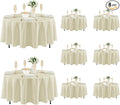 Fitable 8 Pack Round Tablecloths: Stain Resistant Wrinkle Free Circle Table by Fitable