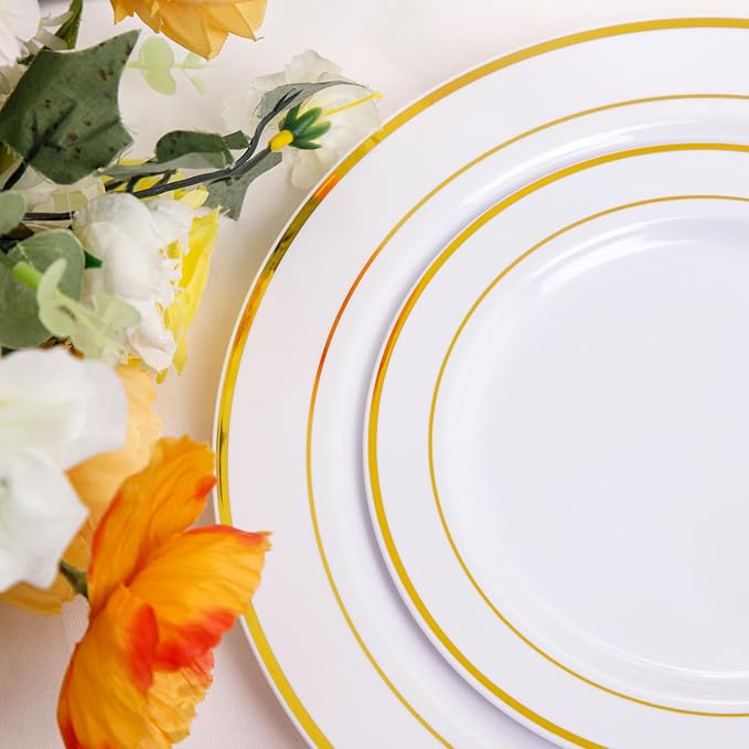 NOCCUR 700PCS Gold Plastic Plates - Image 5
