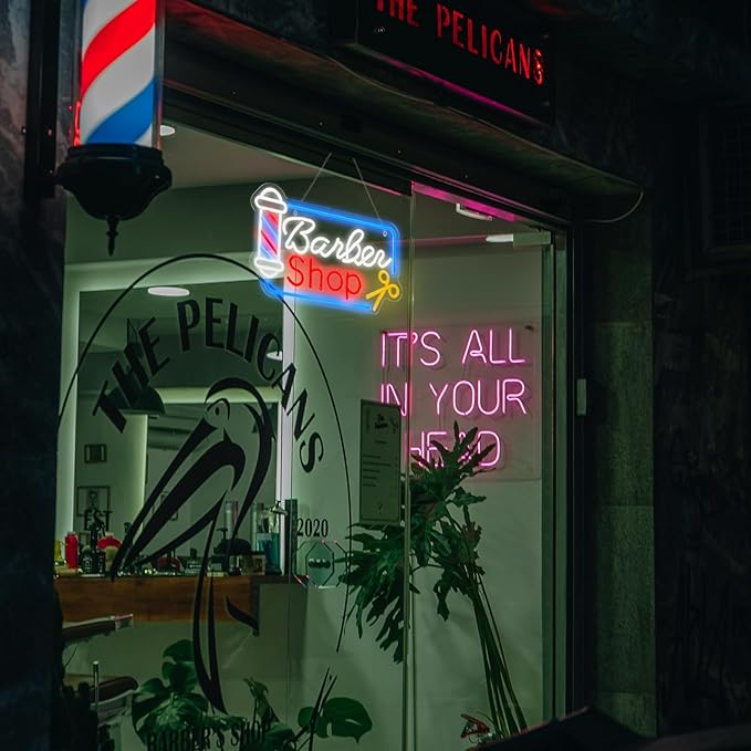 BarberShop Neon Sign Led Wall Window Decor Neon Light Up Barber Shop Station - Image 6