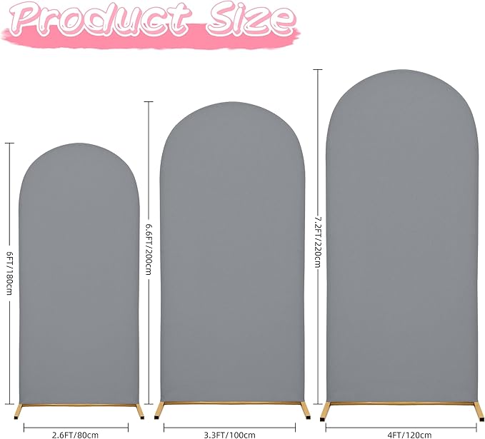 Wedding Arch Covers Arch Backdrop Cover Arch Stand Covers 7.2FT 6.6FT 6FT Set - Image 5