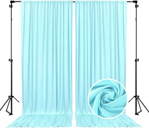 10 x 7 Feet Light Blue Backdrop Curtain by ZEBMOON