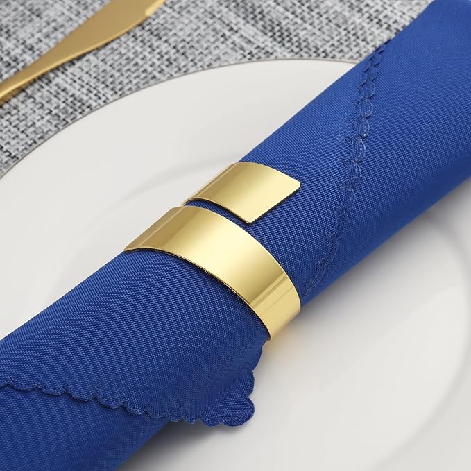 Gold Napkin Rings Set of 10, Metal Material - Image 4