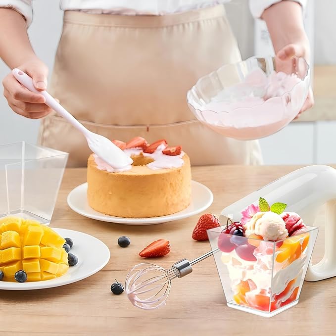 50 Pack 7 oz Clear Plastic Square Dessert Bowls - Image 3