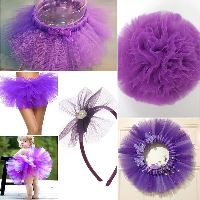 Purple Tulle Fabric Rolls 54 Inch by 10 Yards Fabric Tulle Bolt - Image 4