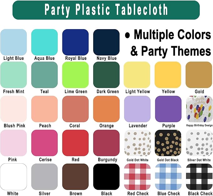 Black & White Gingham Checkered Plastic Tablecloths 2 Pack Disposable Table - Image 7