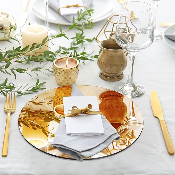 VASUHOME 12" Gold Mirror Centerpieces - Image 2