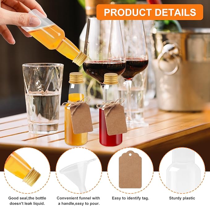 96 Pcs Mini Liquor Bottles Set, Miniature Bottle Bulk - Image 3