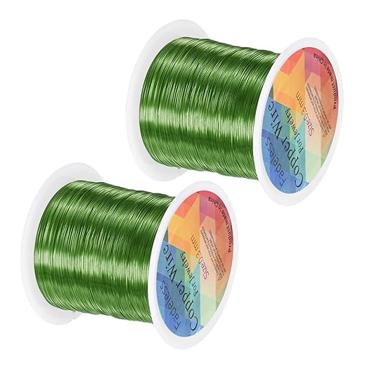 2-Rolls 0.2mm Jewelry Wire, 32 Gauge 328FT Craft Wire Copper Beading Wire by MMETERXITY