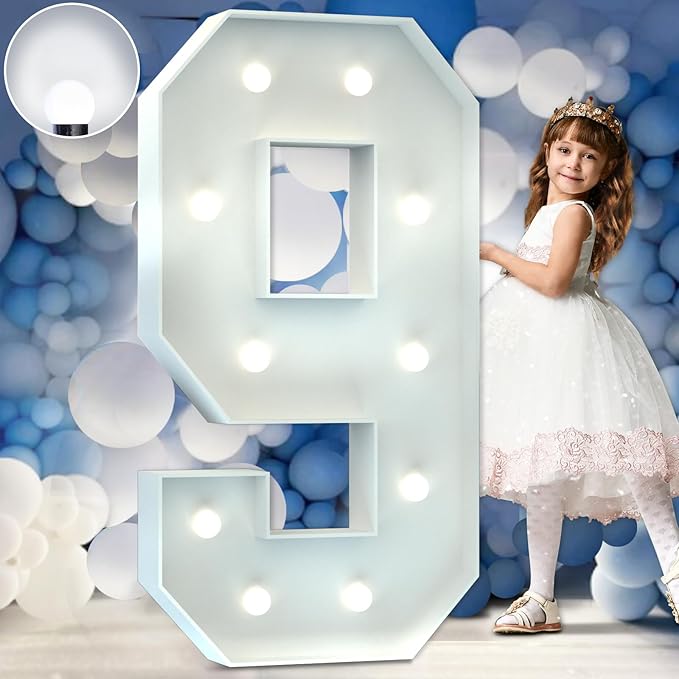 Marquee Numbers 4 Feet Tall Big Light Up Numbers 9th 19th 90th Happy Birthday by Letsmakeitimpressive