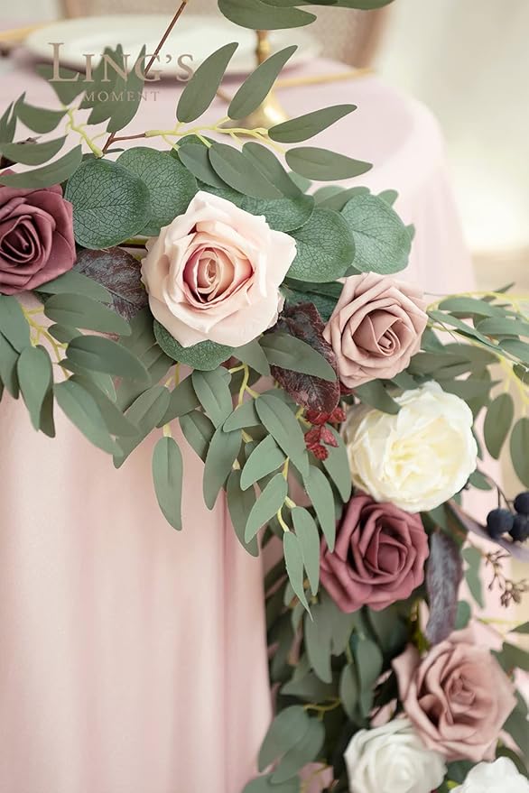Ling's Moment 9FT Eucalyptus and Willow Leaf Garland - Image 3