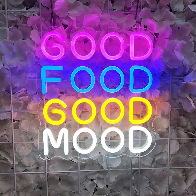 Good Food Good Mood Neon Signs for Wall Decor, Food Neon Sign Mood Neon Light - Image 6