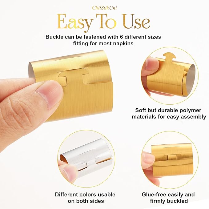Polymer Material Reusable Napkin Band, Glue-Free Tear-Proof Water Resistant - Image 6