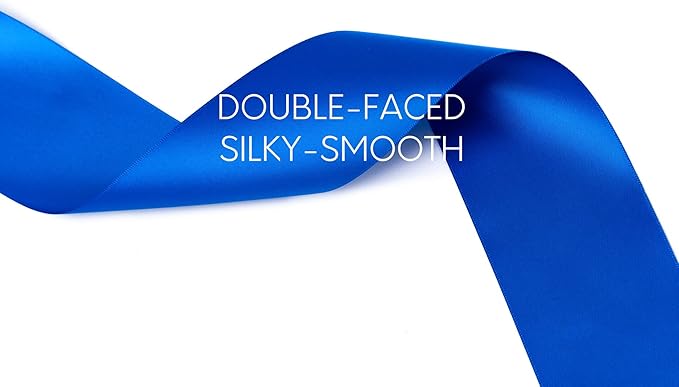 Royal Blue Satin Ribbon 2.5 Inch Double-Faced Ribbons 25 Yards - Image 3