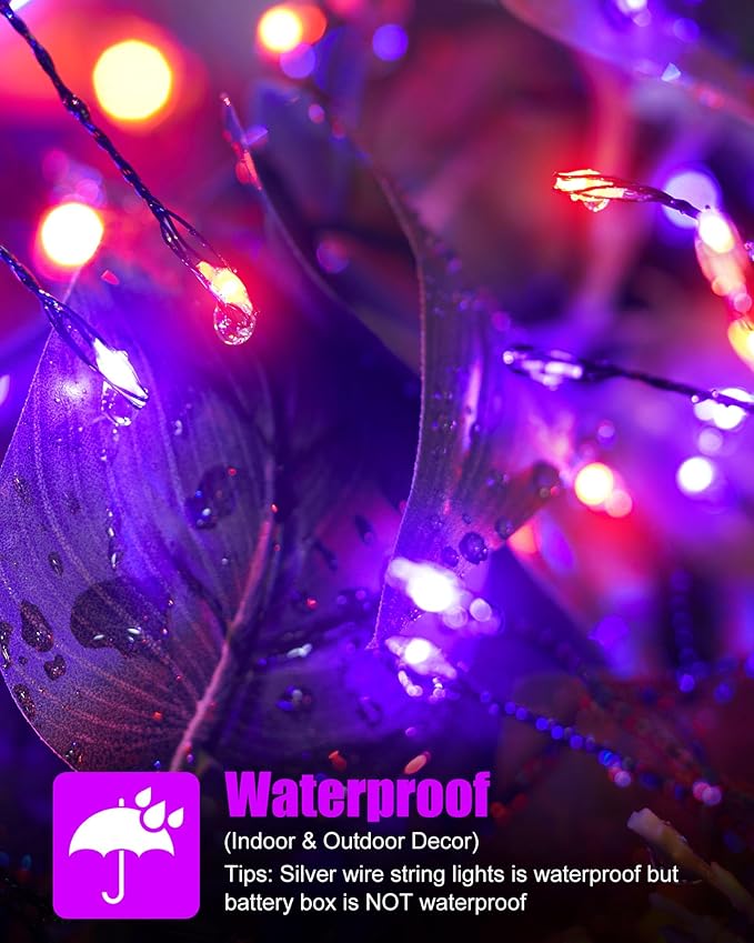 Fairy Lights Battery Operated, Twinkle String Lights Waterproof Silver Wire 5 - Image 5