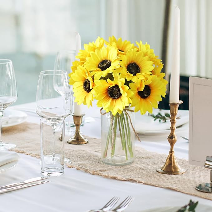 Leftover Sunflower Artificial Flowers in Vase, Sunflower Decor, Flower - Image 9