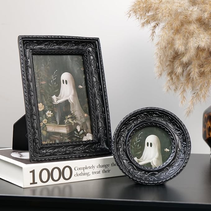 Cuspin Black Picture Frame Set of 2 Vintage Baroque Frames, Ornate Resin Photo - Image 3