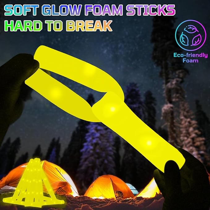 Foam Glow Sticks Bulk, Glow Party Supplies - Image 3