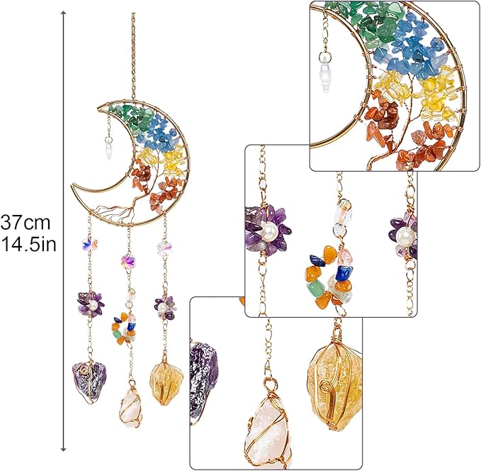 TUOKING Colorful Crystal Moon Suncatchers - Image 3