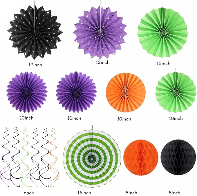 Orange Black Purple Green Party-Decorations - Image 2