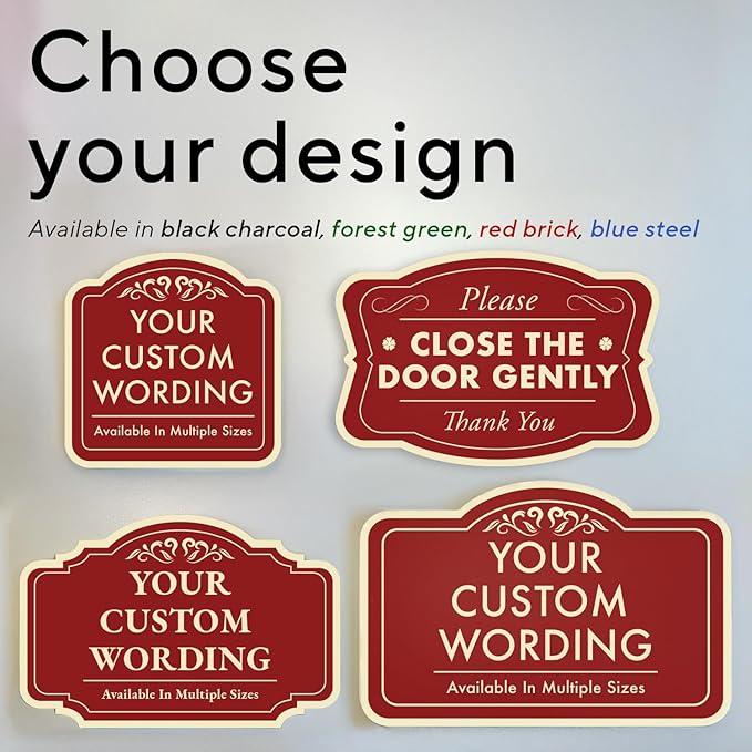 Custom Decorative Metal Sign 'Design 1 Red Brick' 14x10 In - Image 3