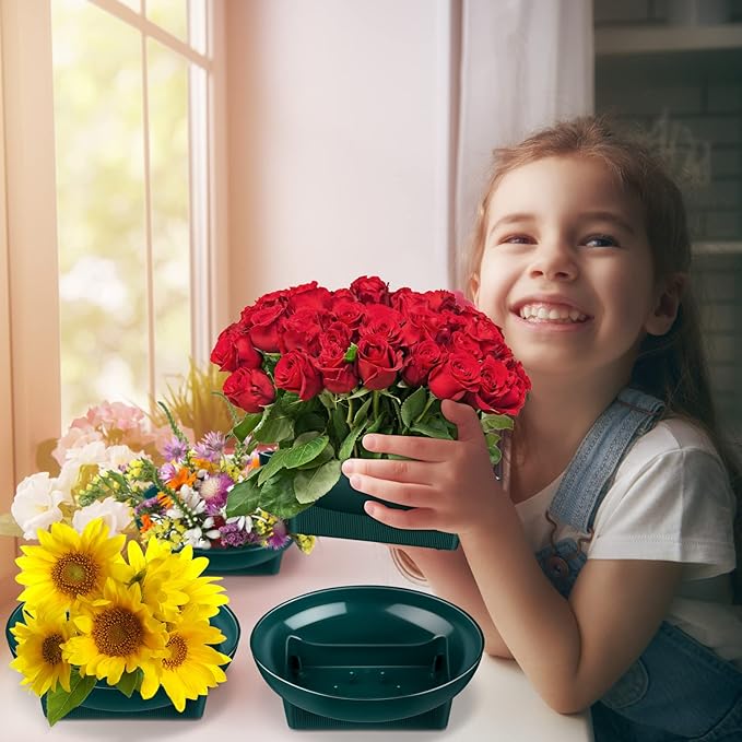 Karenhi 18 Pcs Floral Supplies Green Bowls - Image 4
