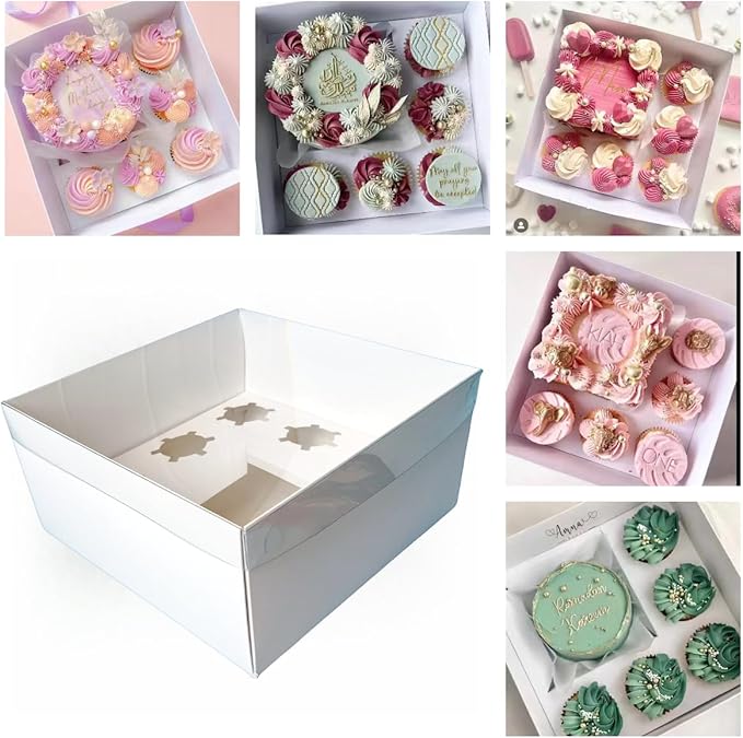 Bento Cake and Cupcake Box 4-inch Cake and 5 Cupcakes Box 10 Sets - Image 2