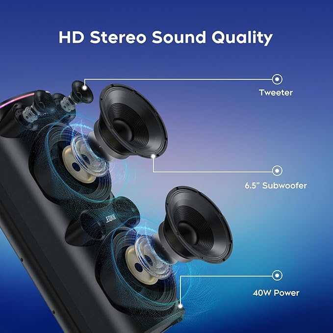 25.9''Karaoke Machine with 2 Wireless Microphones, 5.3 Speakers Bluetooth - Image 5