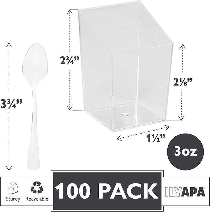 Ilyapa 3oz Plastic Dessert Cups - Image 2