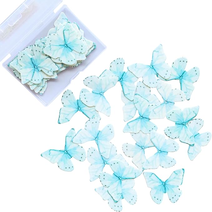 Ephlyn 48Pcs Edible Wafer Paper Butterflies - Image 2