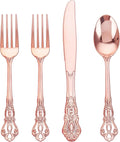 40PCS Rose Gold Plastic Silverware by Joyido