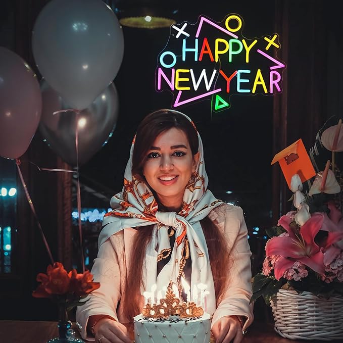 Happy New Year Neon Sign Exquisite And Beautiful New Year LED Light Up Sign - Image 7